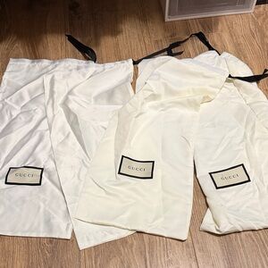 Gucci Cream and White Dust Bags 4 pieces 2 sets